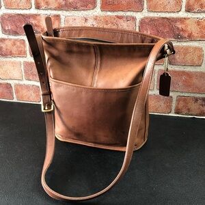 Vintage Coach Bleeker Feeder Bucket Bag British Tan Crossbody Shoulder